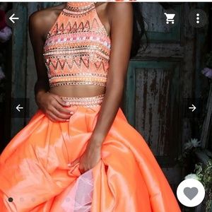 A two-piece Indian Beaded prom dress